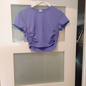 Aritzia Purple Ruched Crop Top